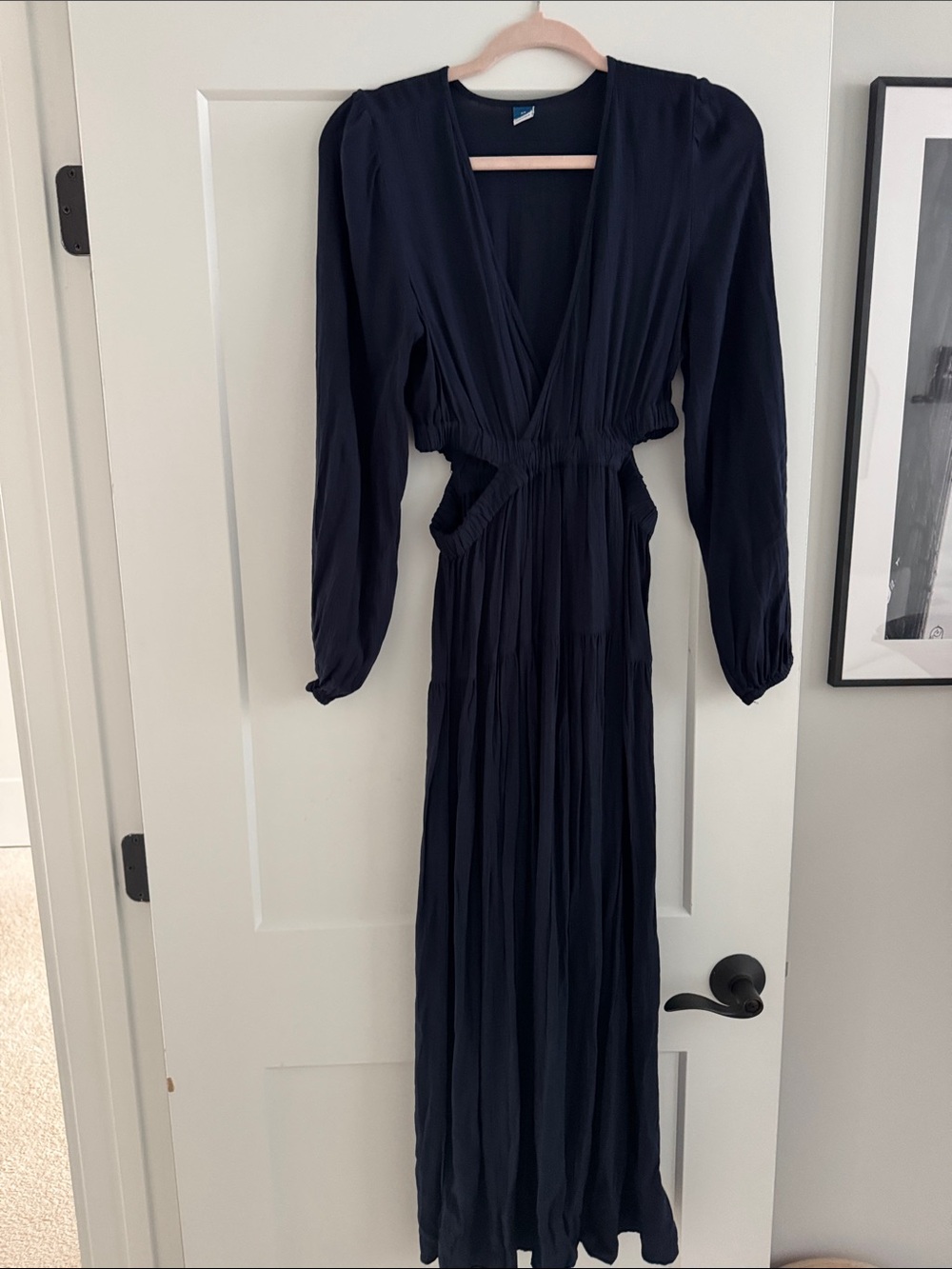 Old Navy Waist Defined Crepe Side Cutout Dress
